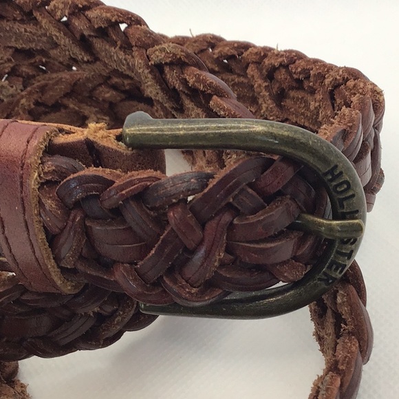 Hollister Brown Braided Leather Belt XS/S - Picture 3 of 5